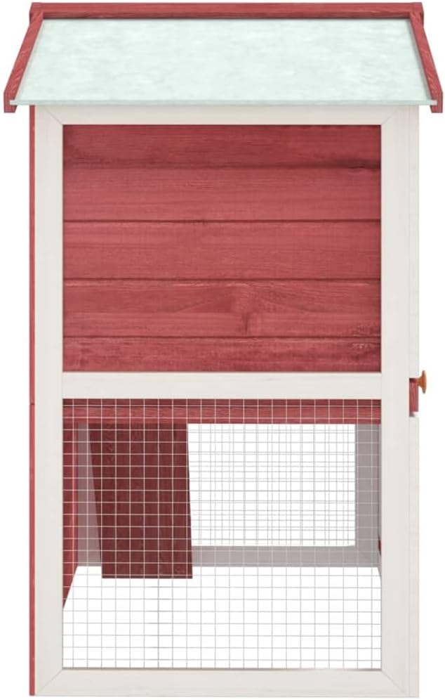 Pet Supplies Outdoor Rabbit Hutch 3 Doors Red Wood
