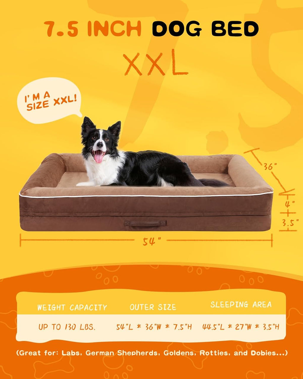 XXL Orthopedic Waterproof Dog Sofa Bed with Removable Washable Cover