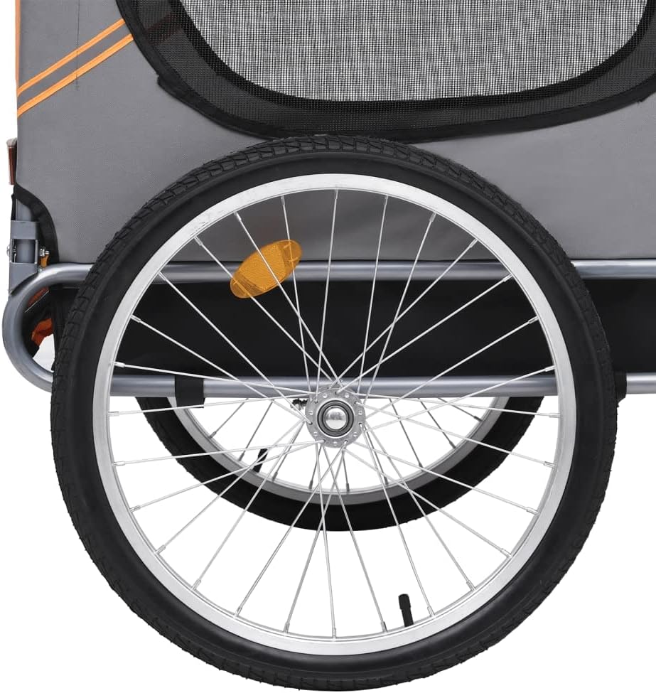 Pet Pushchairs & Strollers- Pet Supplies -Dog Bike Trailer Orange and Grey