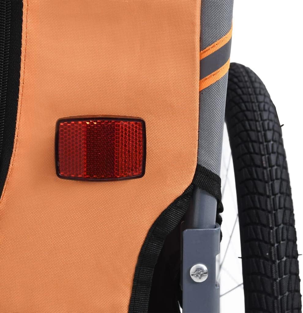 Pet Pushchairs & Strollers- Pet Supplies -Dog Bike Trailer Orange and Grey