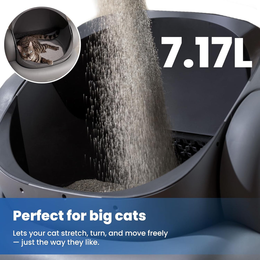 Self Cleaning Cat Litter Tray, Open Top Automatic Litter Box with Large Capacity