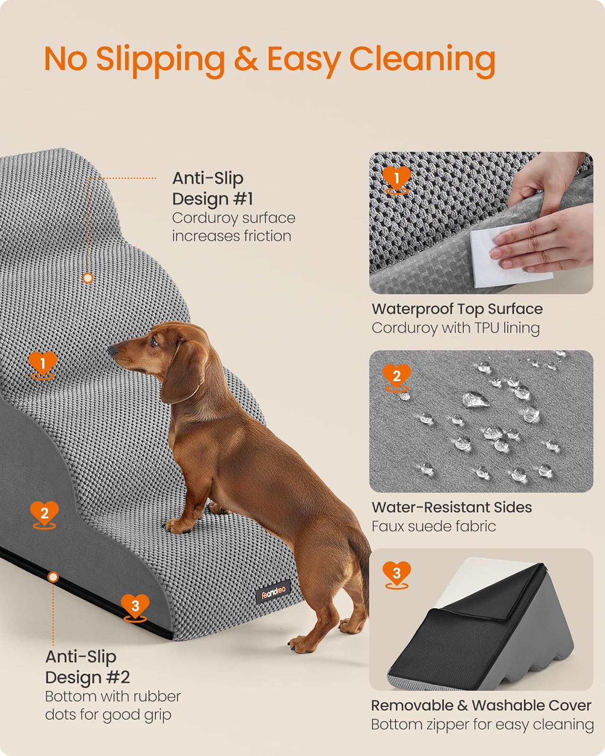 Feandrea 4-Step Dog Stairs