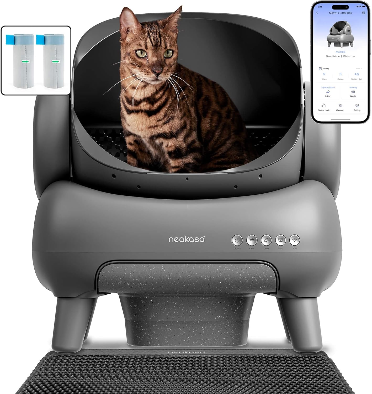 Self Cleaning Cat Litter Tray, Open Top Automatic Litter Box with Large Capacity