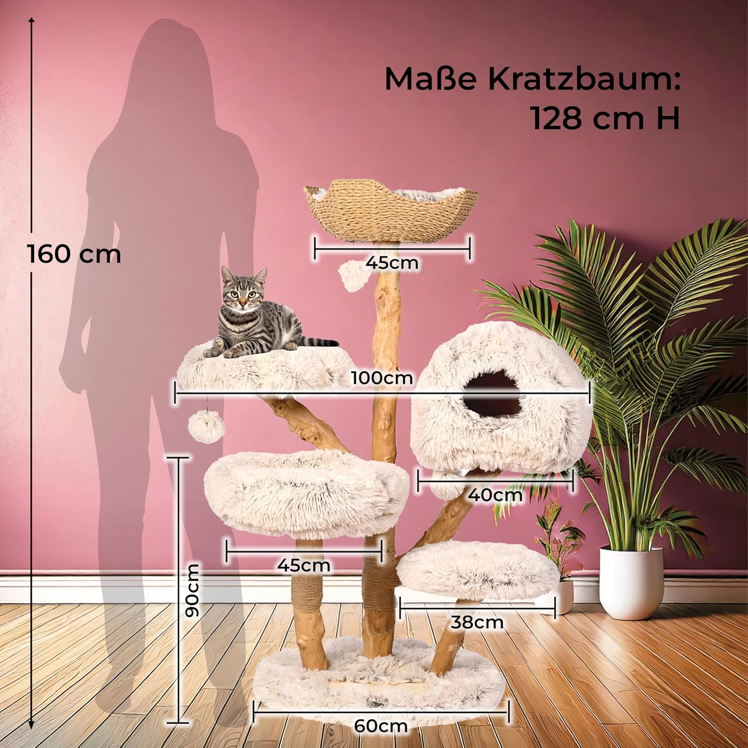 Cat Scratching Post - 128 cm Design Cat Tree